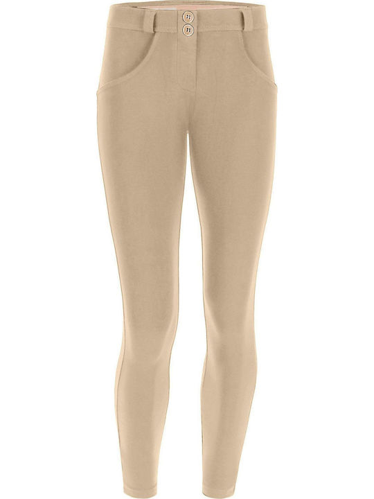Freddy Γυναικείο Υφασμάτινο Capri Παντελόνι Push-up Slim Fit Μπεζ
