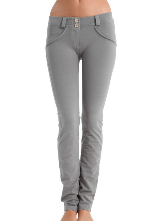 Freddy Women's Cotton Trousers Push-up in Skinny Fit Gray