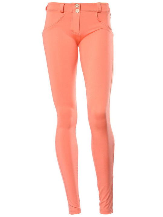 Freddy Women's Fabric Trousers Push-up in Skinny Fit Orange