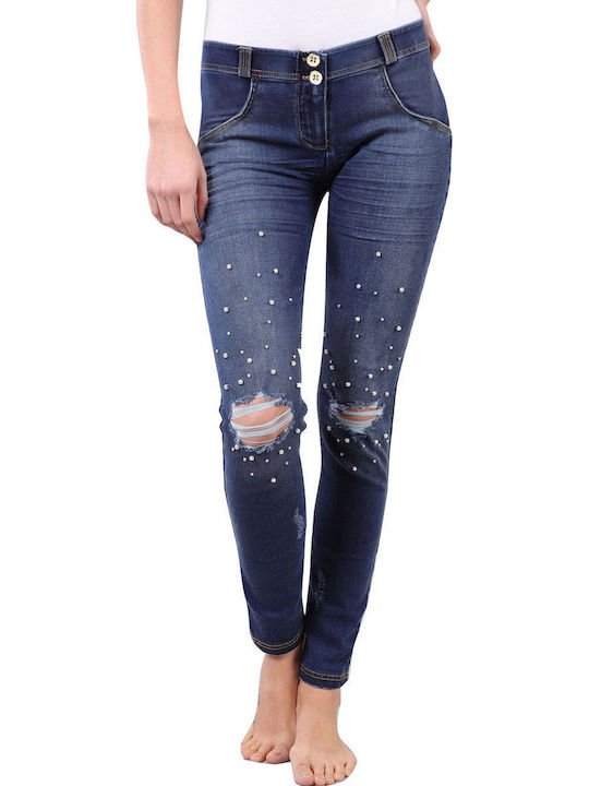 Women's Jean Trousers Push Up with Rips in Skinny Fit