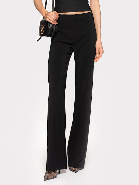 Pinko Women's High-waisted Crepe Trousers Flare Black