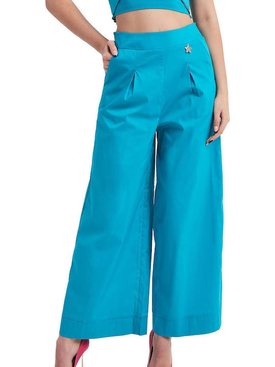 Liu Jo Lungo Damen Stoff Palazzohose Hellblau