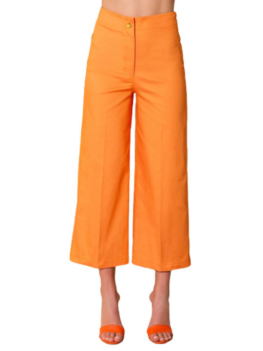 Derpouli Γυναικεία Denim Παντελόνα σε Πορτοκαλί Χρώμα