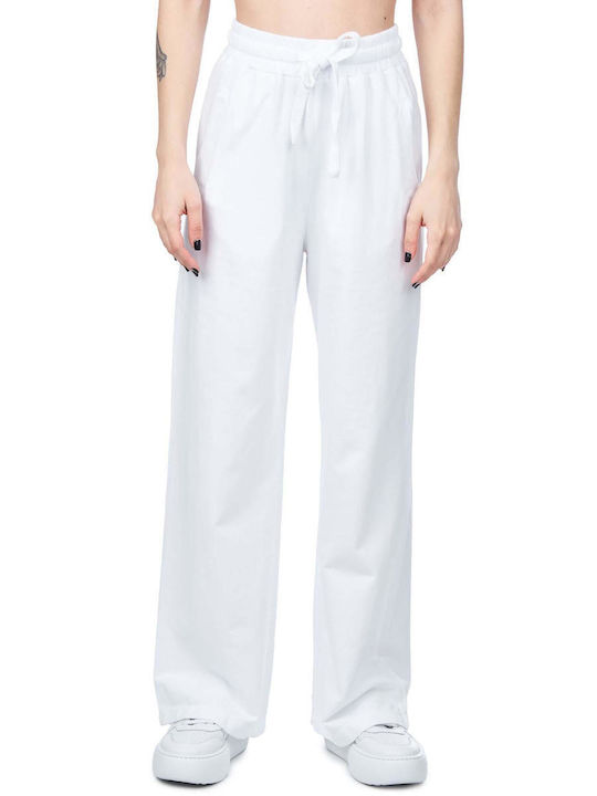 Dirty Laundry Women's High-waisted Cotton Trousers White