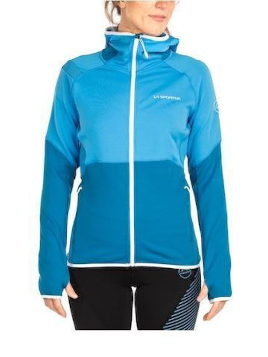 La Sportiva Women's Hiking Short Sports Jacket for Winter with Hood Blue 8020647771929