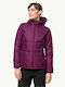 Jack Wolfskin Women's Short Puffer Jacket for Spring or Autumn Purple