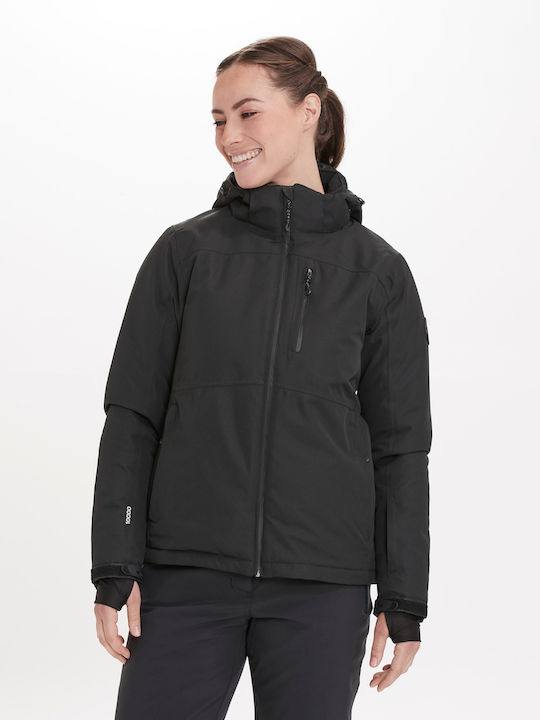 Whistler Women's Short Sports Jacket Waterproof and Windproof for Winter with Detachable Hood Black