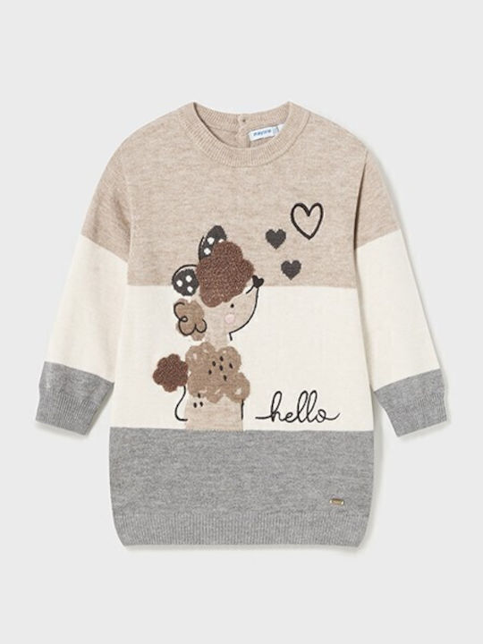 Kinderkleid Langärmelig Knitted Gray