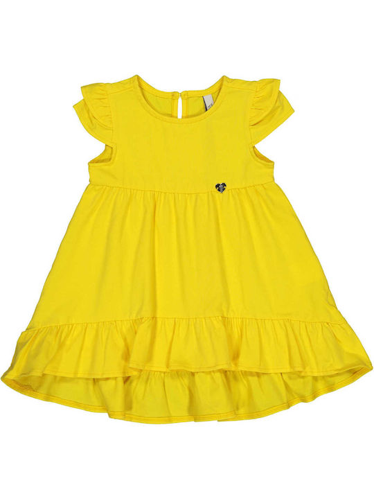 Birba Trybeyond Παιδικό Φόρεμα Κοντομάνικο Κίτρινο