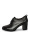 Кожени Дамски Ботуши Oxfords с Средна Пета Черни