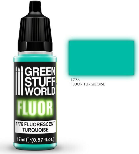 Green Stuff World Fluor Model Making Paint in Turquoise Colour 17ml