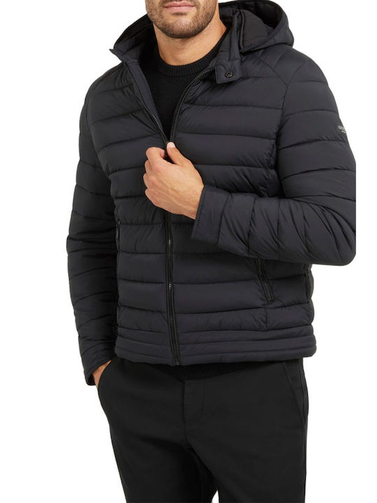 Guess Herren Winter Jacke Puffer Schwarz