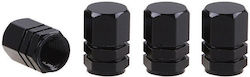 AMiO Valve Caps Black 4pcs