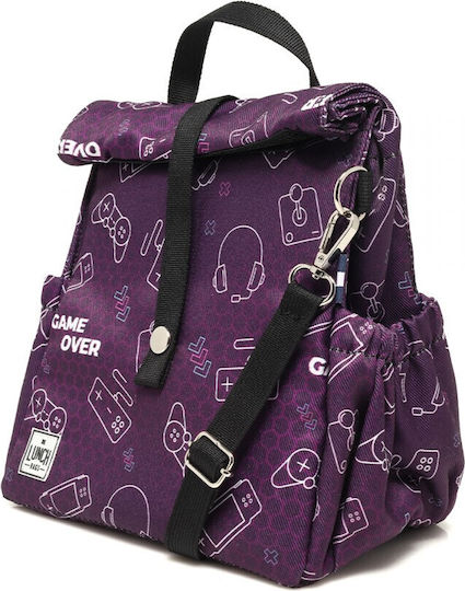 The Lunch Bags Kids Gamer School Insulated Shoulderbag Lunch Box 5L Purple 21x16x24cm