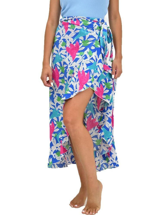 First Woman Skirt Floral in Blue color