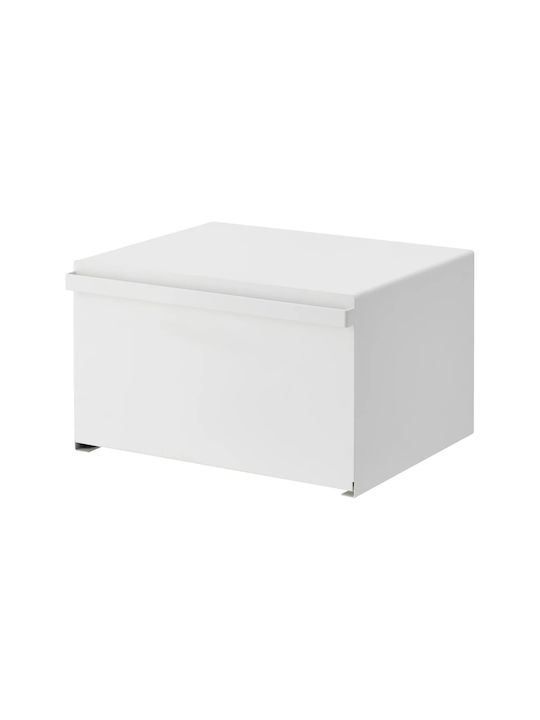 Yamazaki Bread Box with Lid Metallic White 40x35.5x24cm