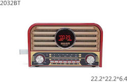 Meier M2032BT Retro Tabletop Rechargeable Red