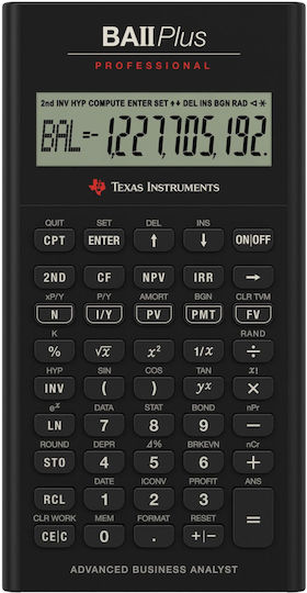Texas Instruments BA II Plus Professional Αριθμομηχανή Επιστημονική 10 Ψηφίων σε Μαύρο Χρώμα