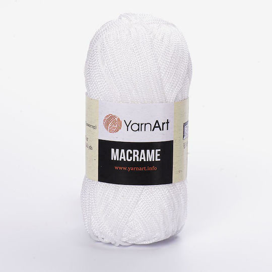 YarnArt Makramee Synthetisches Weißes Strickgarn 130m 90g