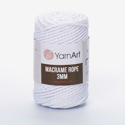 YarnArt Macrame Rope 3mm Μακραμέ Βαμβακερό Λευκ...