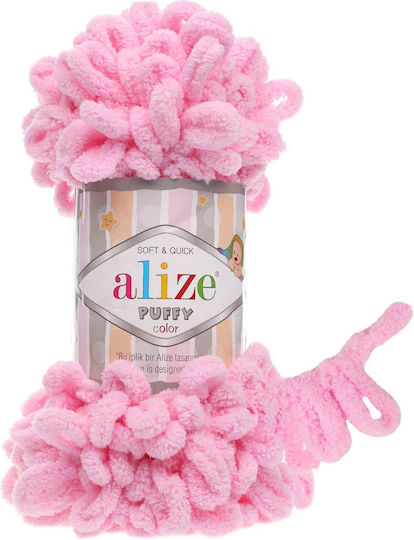Alize Fir De Tricotat Puffy Micro-poliester Roz 9m 100gr