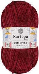 Kartopu Yumurcak Polyester Rote Strickgarn 120m...