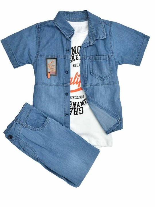 Kinder-Set mit Shorts Sommer 3Stück Weiß