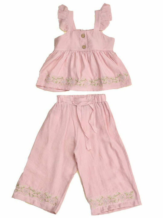 Kinder-Set mit Hose Sommer 2Stück Rosa