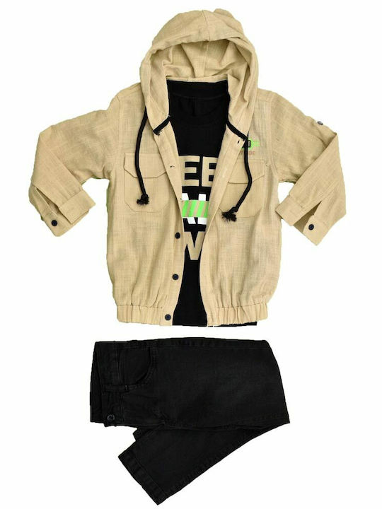 Kinder-Set mit Hose Sommer 3Stück Schwarz