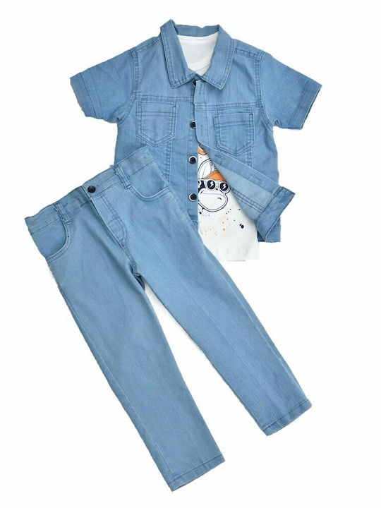 Kinder-Set mit Hose Sommer 2Stück Weiß