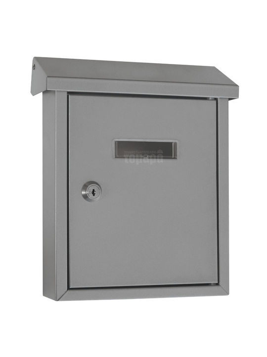 Außenbereich Briefkasten Metallisch in Silber Farbe 21x6x25cm