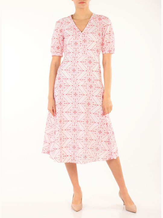 Emme Marella Summer Midi Dress Pink