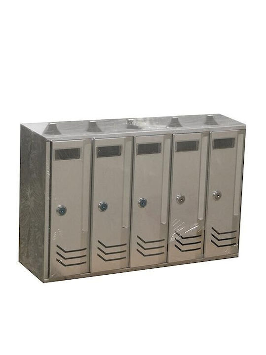 Outdoor Mailbox Metallic in Silver Color 52x16.5x33.5cm