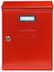 Ibfm Außenbereich Briefkasten Metallisch in Rot Farbe 32x7.5x32cm