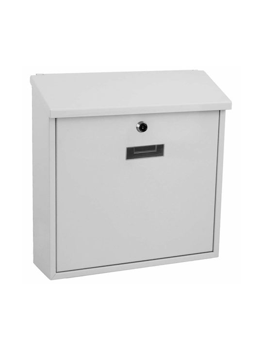 Perel Outdoor Mailbox Plastic in White Color 36.5x10x36.8cm