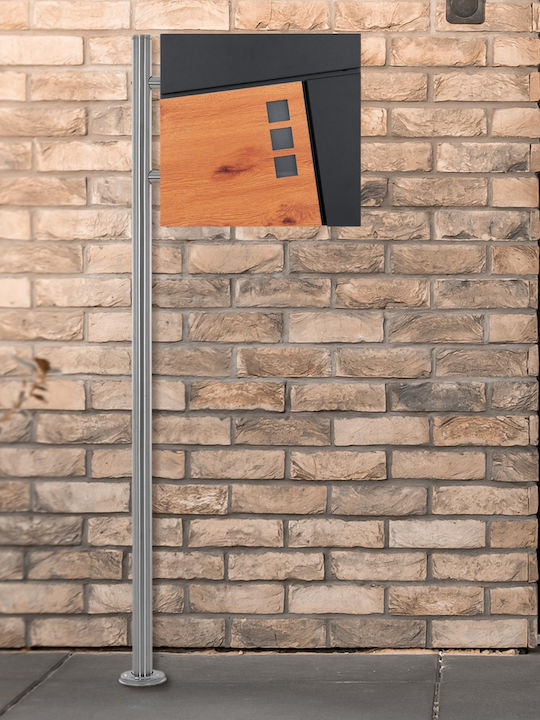 ML-Design Cutie Poștală pentru Exterior Inox în Culoarea Gri 37x36.5x11cm