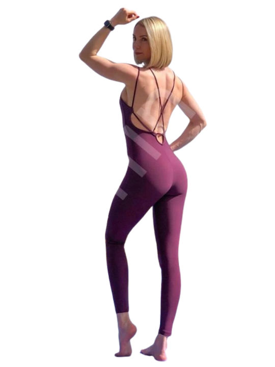Women's Sleeveless One-piece Suit Purple