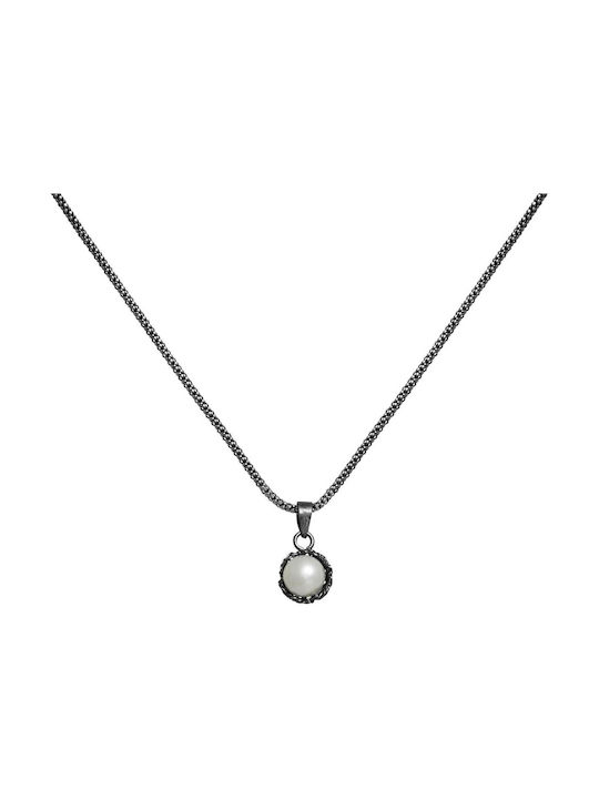 Bizoutaki Halskette aus Silber mit Perlen