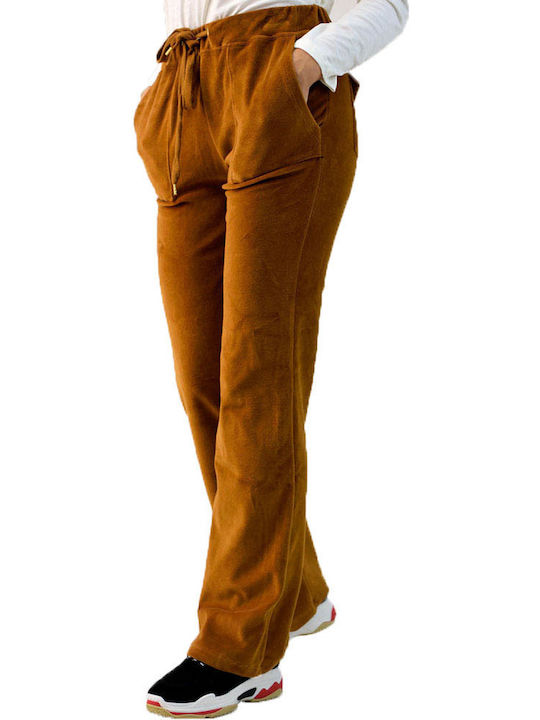 Sweatpants Jogger Velvet Tabac Brown