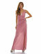 RichgirlBoudoir Maxi Φόρεμα για Γάμο / Βάπτιση Ντραπέ Ροζ