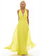 RichgirlBoudoir Summer Maxi Slip Dress Dress for Wedding / Baptism Open Back Yellow