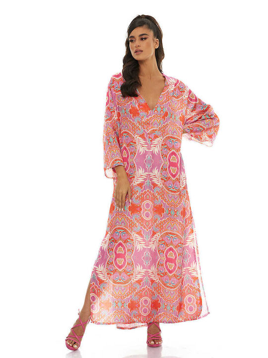 RichgirlBoudoir Maxi Φόρεμα με Σκίσιμο Ροζ
