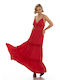 RichgirlBoudoir Καλοκαιρινό Maxi Φόρεμα Σατέν Κόκκινο