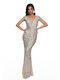 Summer Maxi Dress for Wedding and Christening Silver