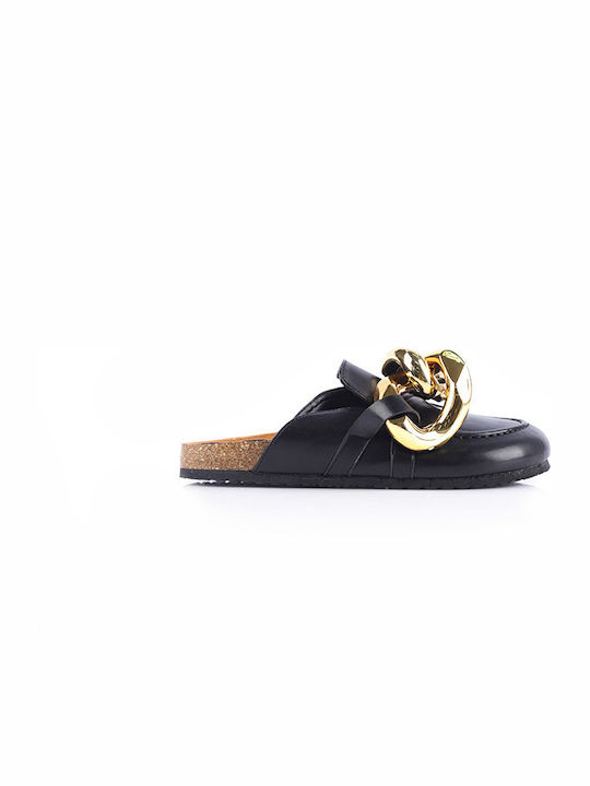Tsoukalas Flat Mules σε Μαύρο Χρώμα