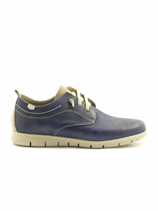 Leder Herren Freizeitschuhe Blau