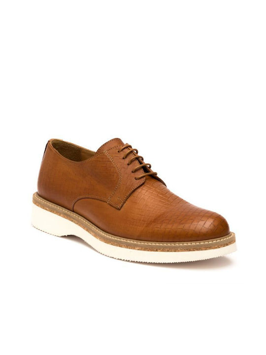 Perlamoda Men's Leather Casual Shoes Brown