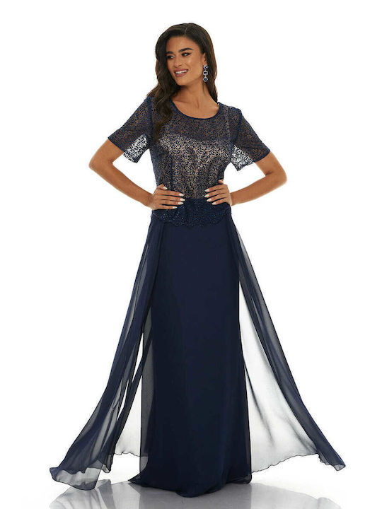 RichgirlBoudoir Maxi Κομπινεζόν Φόρεμα για Γάμο / Βάπτιση Navy Μπλε