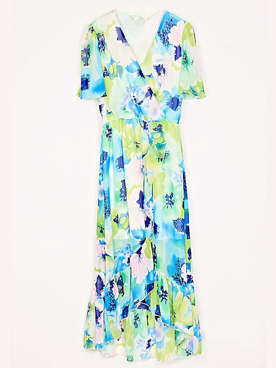 Cuca Summer Midi Dress Wrap with Ruffle