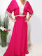 Open Maxi Dress Fuchsia